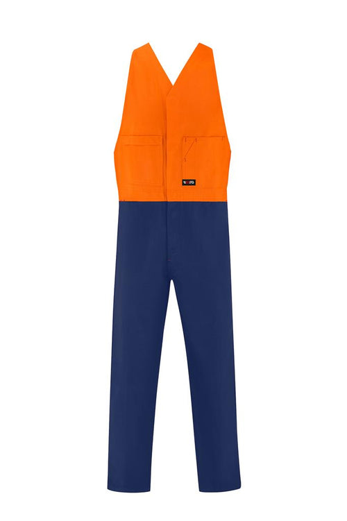 RIGGERS HI VIS ACTION BACK 100% COTTON DRILL OVERALLS TWO TONE