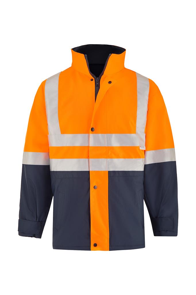 Oil Riggers Jacket RIGGERS HI VIS SAFETY QUILTED STORM JACKET WITH REFLECTIVE TWO TONE ...